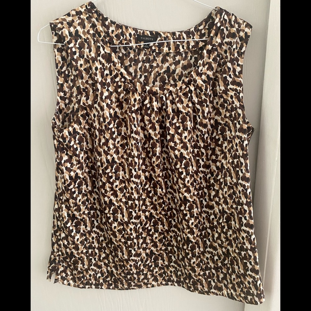 Women’s Talbots Large sleeveless browns, black, and cream top